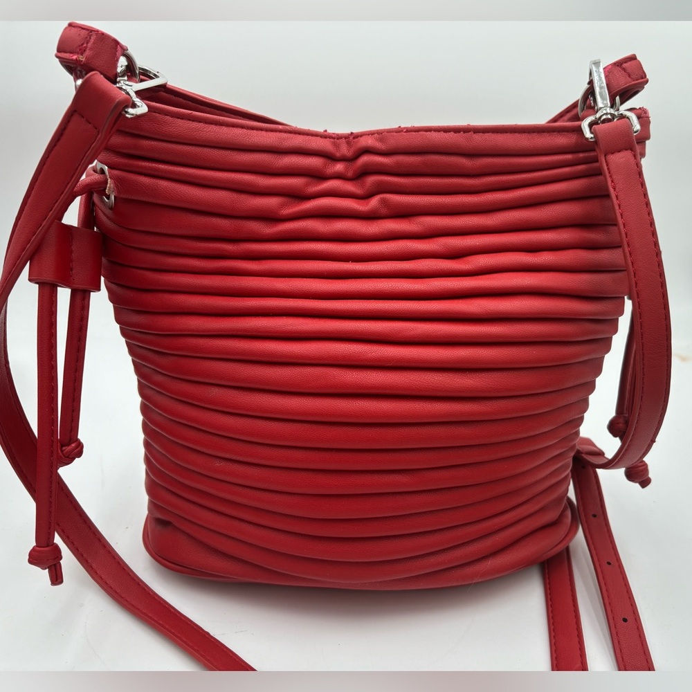 AU PRINTEMPS PARIS Faux Leather Crossbody Bucket Handbag
